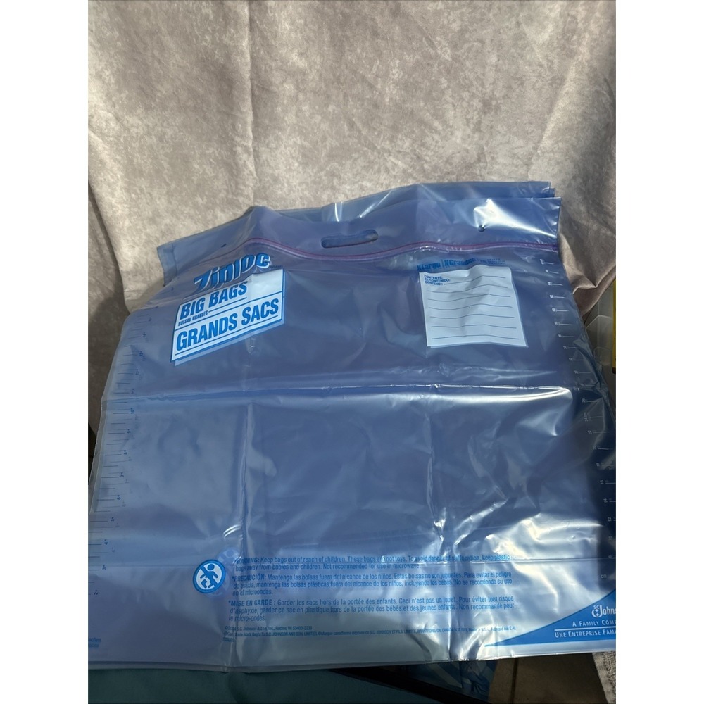 Ziploc Brand‎ Big Bags 4 XL Big Bags 10 Gallon Size No Box Unused